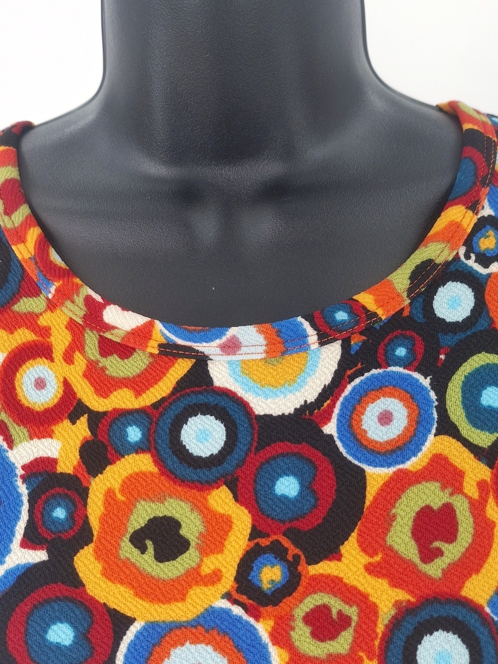 ✨LuLaRoe Amelia Dress Size Medium Mod Retro Colorful Swirl Pleated Pockets✨ - Picture 11 of 12